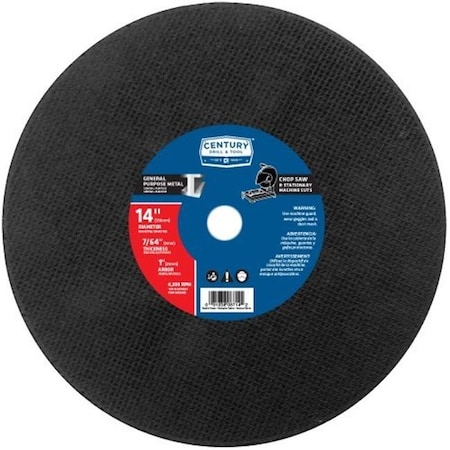 Century Drill & Tool Century Drill & Tool 8714 Type 1A Abrasive Saw Blade - 14 x 0.10 x 1 in. 8714